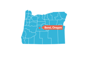A Map of Oregon with Medford starred