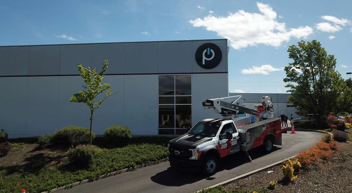 Purelight Power office with power truck parked next to it.